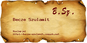 Becze Szulamit névjegykártya